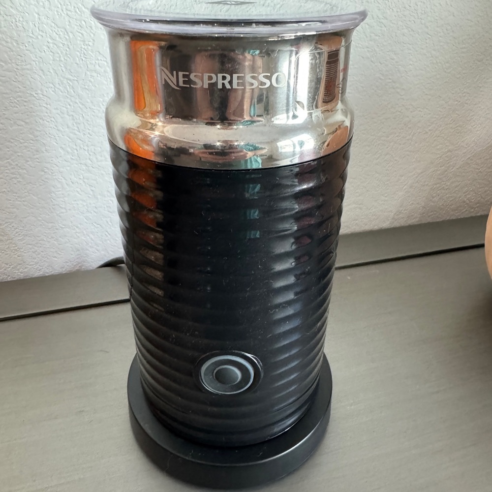 Nespresso Aeroccino Black and Silver Milk Frother